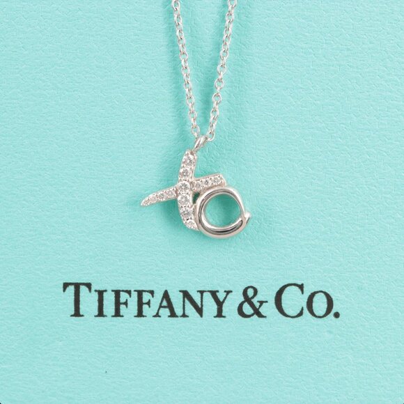 Tiffany & Co. Jewelry - Tiffany & Co. 18K White Gold Diamond XO Pendant Necklace